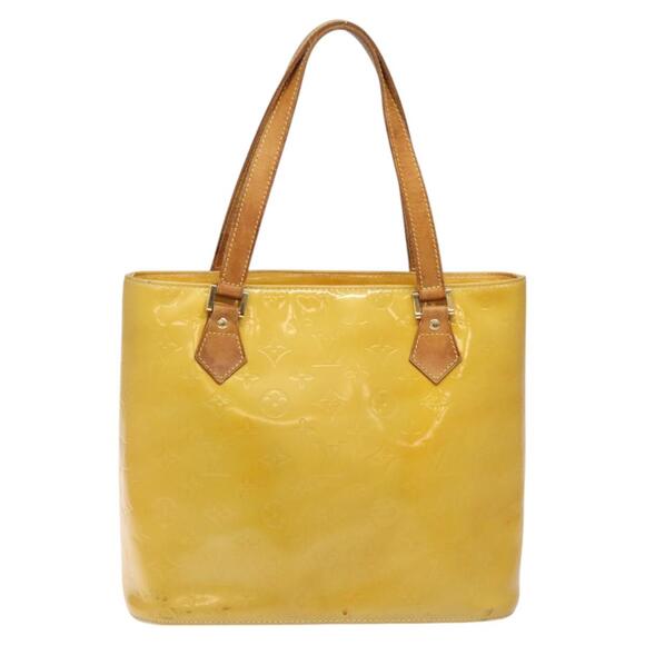 LOUIS VUITTON Monogram Vernis Houston Hand Bag Lime Yellow M91055 - Picture 2 of 13